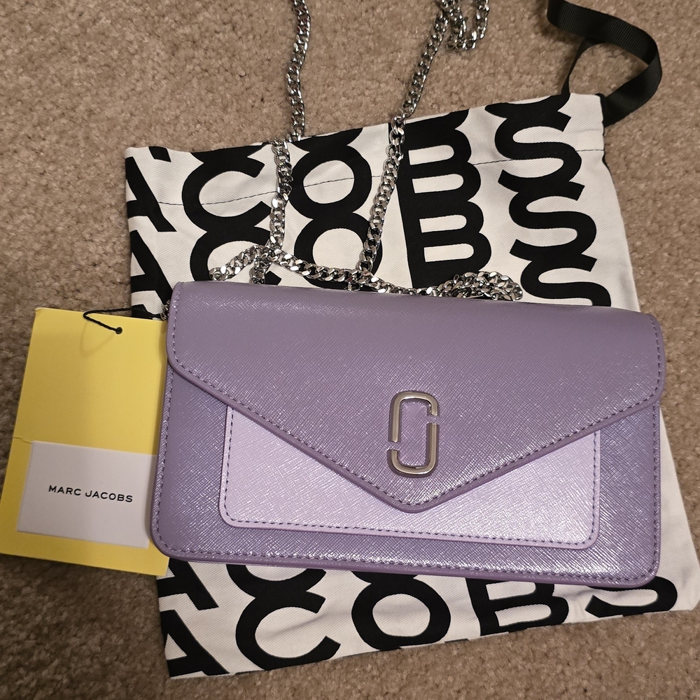 Marc Jacobs Purple Clutch with Silver Chain